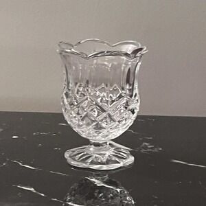 Vintage Homco Diamond pattern Glass Tulip Candle Votive Holder 4inch‎ Tall.